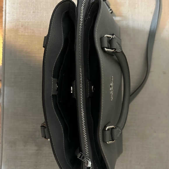 Gently used Coach Grey leather medium satchel - Picture 5 of 9
